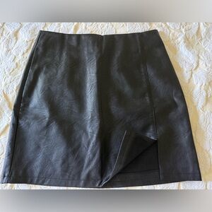 Topshop Black Faux Leather Mini Skirt